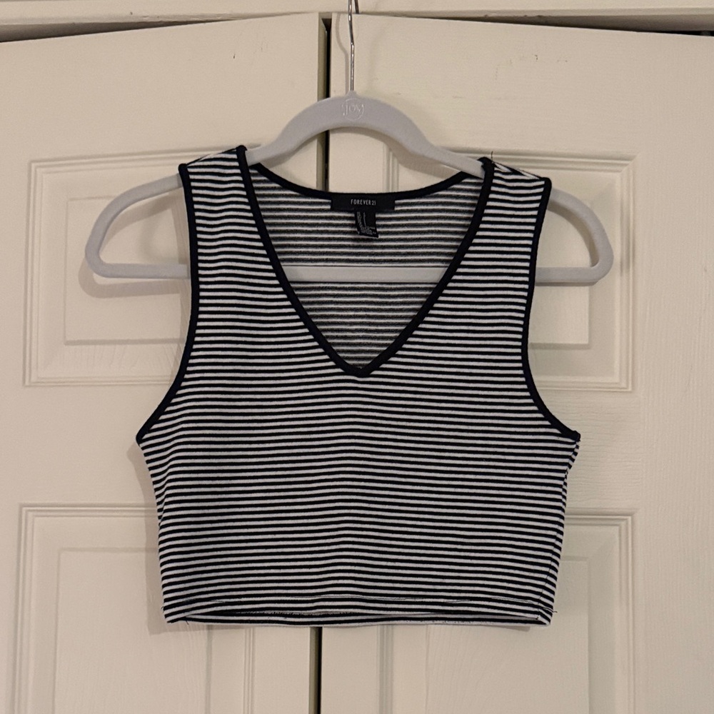 Forever 21 Cropped Striped Tank Top